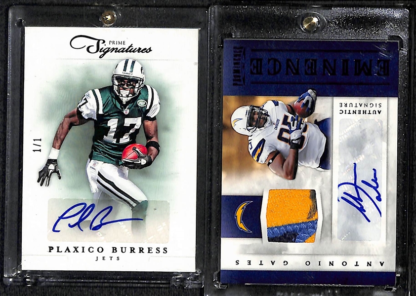 Lot Of 15 Football Autograph Cards w. Burress 1/1
