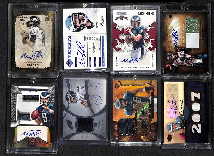Lot Of 8 Eagles Autograph Cards w. Foles