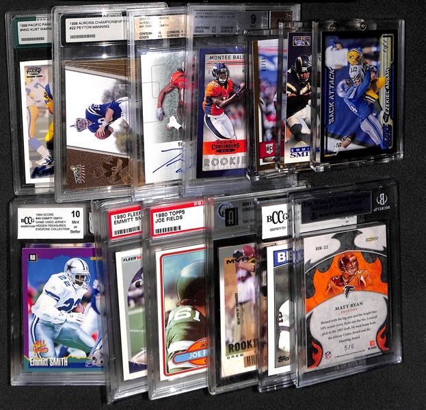 Lot Of 16 Football Auto/RC/Jersey/Star/ Cards w. Manning