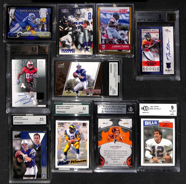 Lot Of 16 Football Auto/RC/Jersey/Star/ Cards w. Manning