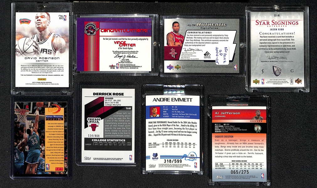 Lot Of 8 Basketball Autograph/Relic/Parallel Cards w. David Robinson