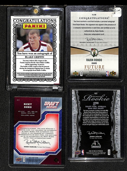 Lot Of 4 Basketball Autograph Rookie Cards w. Blake Griffin