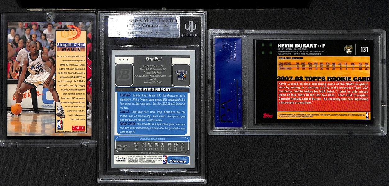 Lot Of 3 Basketball Rookie Cards w. Kevin Durant