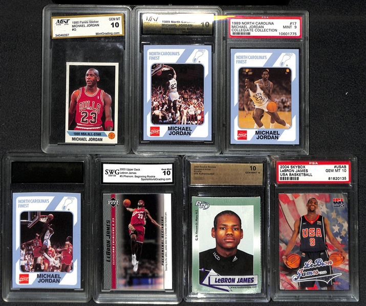 Lot Of 7 Graded Basketball Cards w. Michael Jordan
