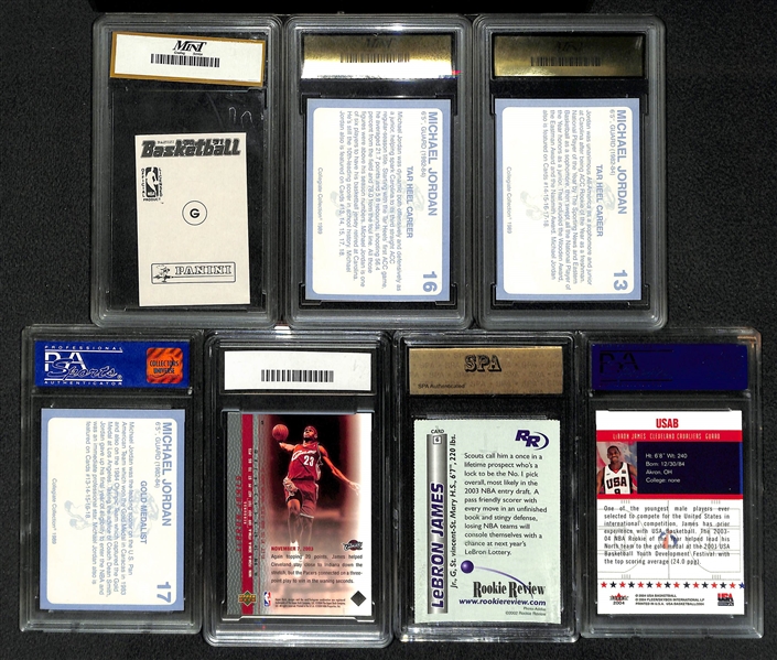 Lot Of 7 Graded Basketball Cards w. Michael Jordan