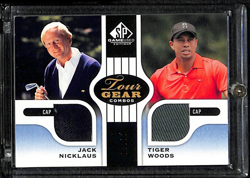 Lot Of 4 Gold Cards w. 2 Tiger Woods Relic Cards