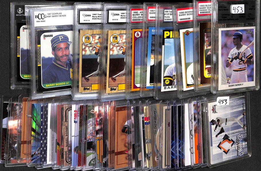 Lot Of 39 Barry Bonds Relic & Graded Cards