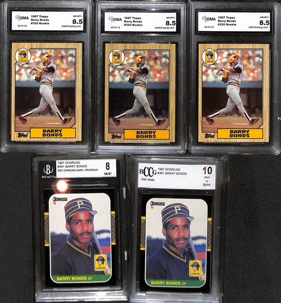 Lot Of 39 Barry Bonds Relic & Graded Cards