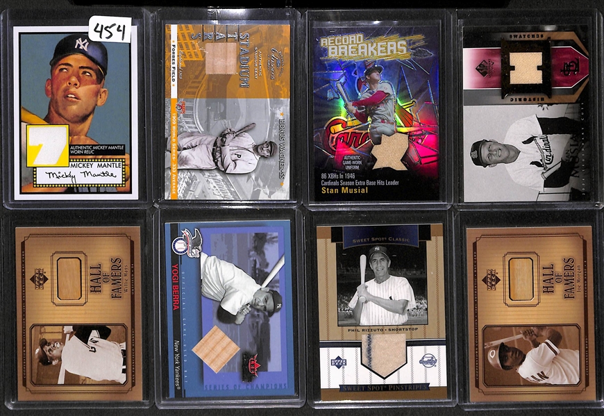 Lot Of 29 Baseball Hall of Fame Relic Cards w. Mantle & Musial