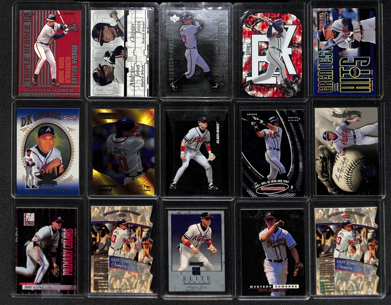 Lot of 58 Chipper Jones Numbered & Insert Cards