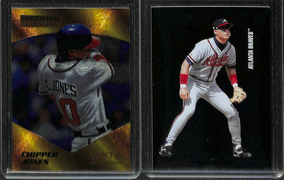 Lot of 58 Chipper Jones Numbered & Insert Cards