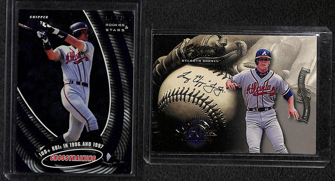 Lot of 58 Chipper Jones Numbered & Insert Cards