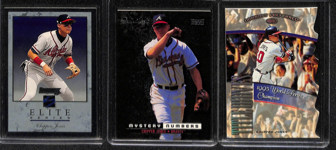 Lot of 58 Chipper Jones Numbered & Insert Cards