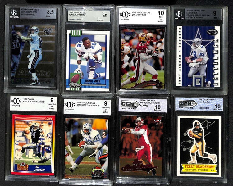 Lot Of 37 Football Graded Cards w. Marino