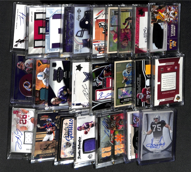 Lot Of 25 Football Auto Cards w. Howie Long & Michael Vick