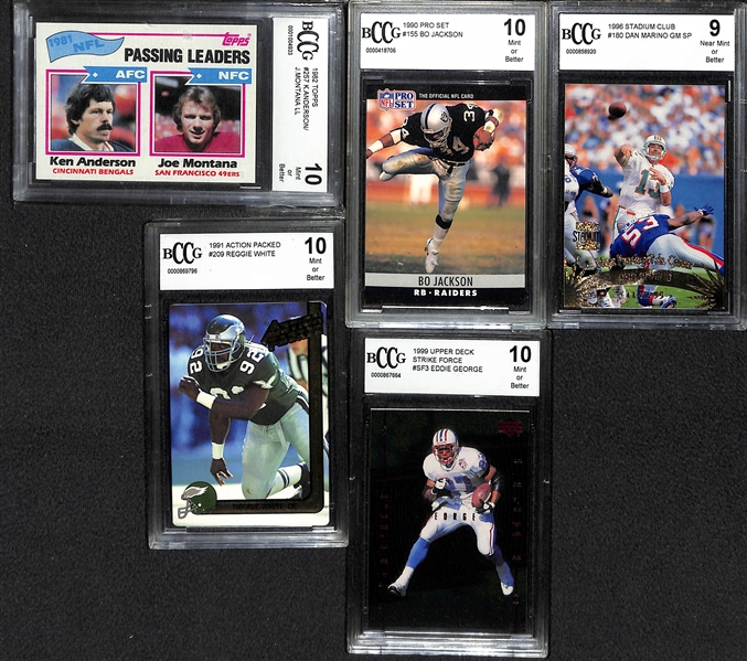Lot Of 55 Football Graded Cards w. Joe Montana