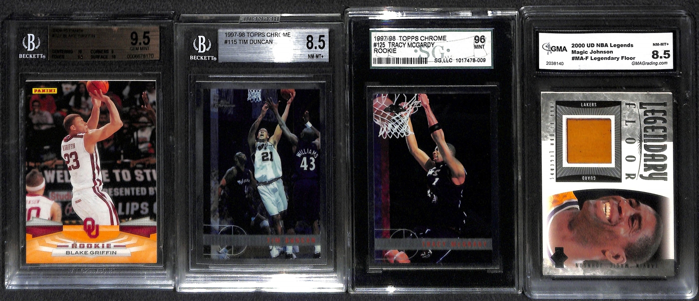 Lot Of 29 Basketball Graded & Numbered Cards w. West Auto