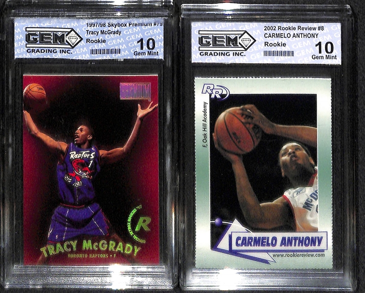 Lot Of 29 Basketball Graded & Numbered Cards w. West Auto