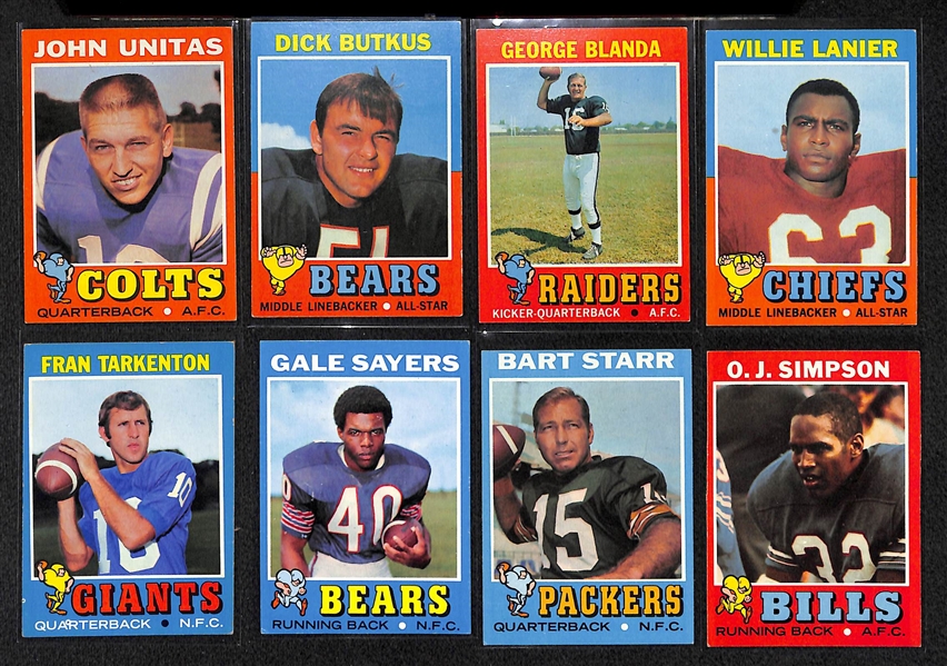 1971 Topps Football Partial Card Set w. Unitas