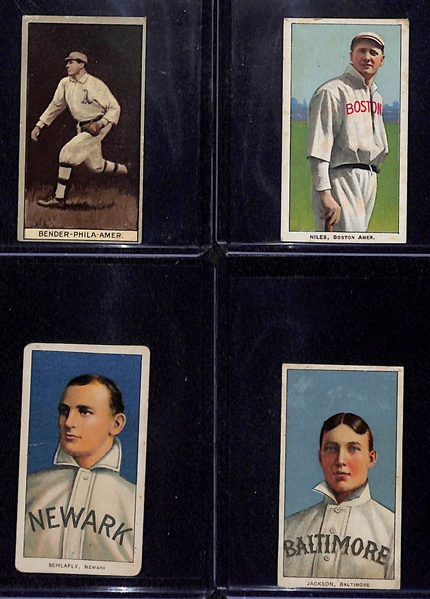Lot of 3 - 1909 T206 Cards & 1 - 1912 T207 Chief Bender Card