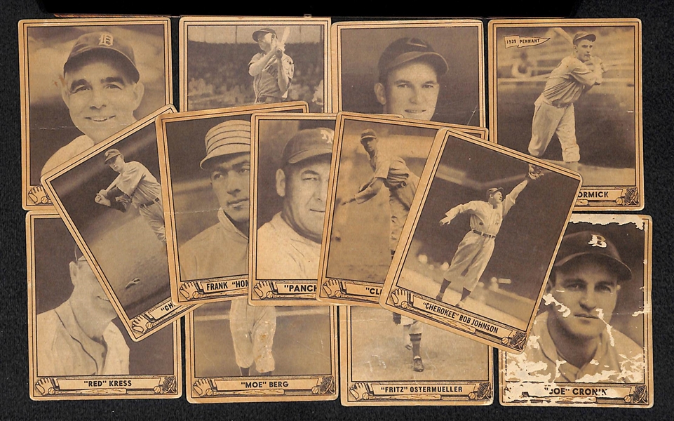 Lot of 13 Different 1940 Play Ball Cards w. Charlie Gehringer