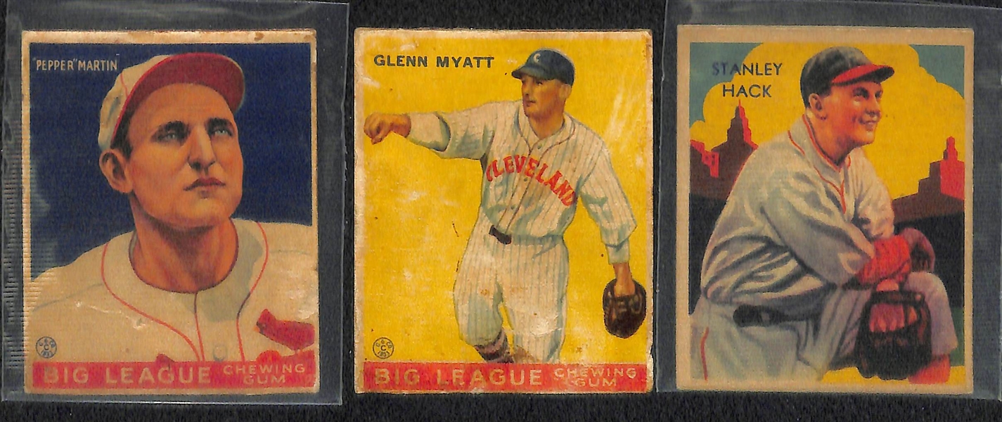 Lot of 17 Vintage Cards from 1933-1949 - Goudey, Play Ball, Bowman w. Pepper Martin
