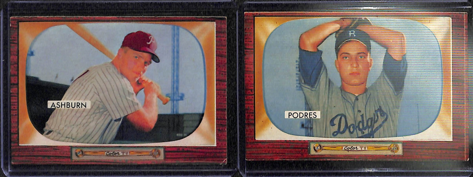 Lot of 13 - 1955 Topps & 37 - 1955 Bowman Baseball Cards w. Ashburn - 50 Total Cards!