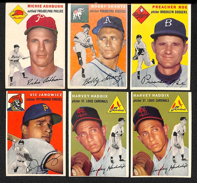 Lot of 39 - 1954 Topps Baseball Cards w. Richie Ashburn