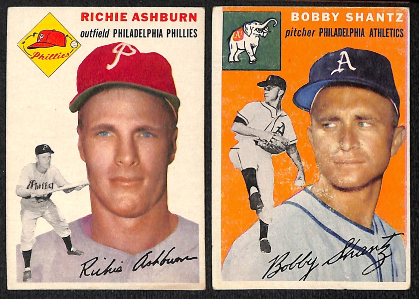Lot of 39 - 1954 Topps Baseball Cards w. Richie Ashburn
