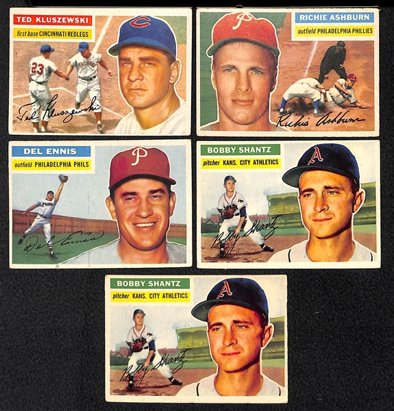 Lot of 31- 1956 Topps Baseball Cards w. Ted Kluszewski