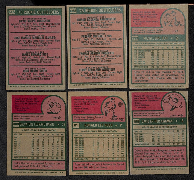 Lot of 115 - 1975 Topps Mini Baseball Cards w. Jim Rice & Fred Lynn Rookie Cards