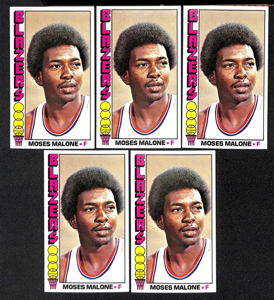 Lot of 100+ Assorted 1976-77 Topps Basketball Cards Loaded with Super Stars in EX+ to Near Mint Condition
