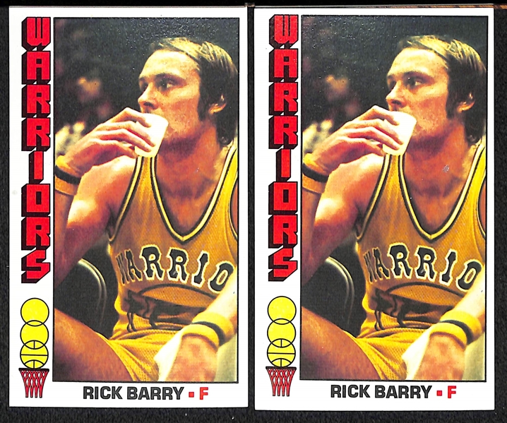 Lot of 100+ Assorted 1976-77 Topps Basketball Cards Loaded with Super Stars in EX+ to Near Mint Condition