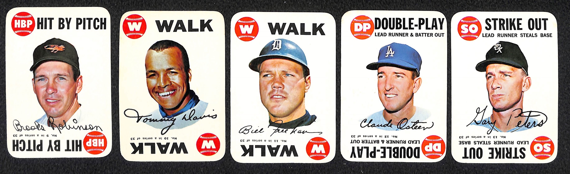 6 - 1968 Topps Game Card Complete Sets of 33 Cards w. Mantle in EX+ to Near Mint Condition