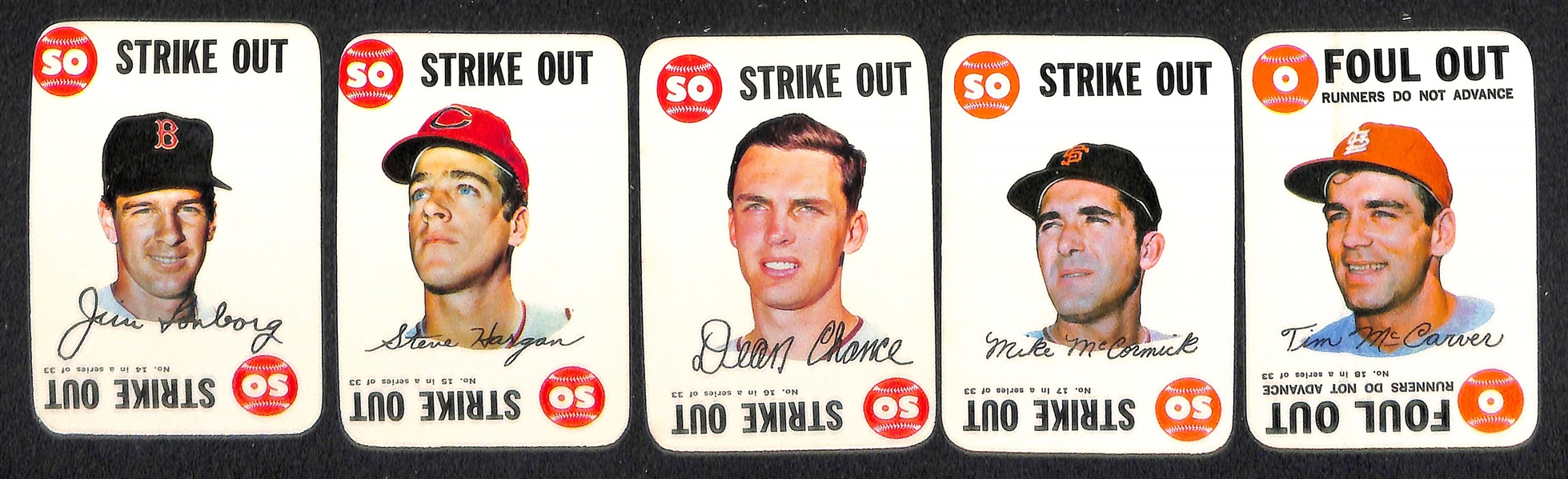 6 - 1968 Topps Game Card Complete Sets of 33 Cards w. Mantle in EX+ to Near Mint Condition