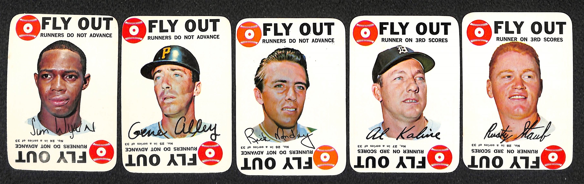 6 - 1968 Topps Game Card Complete Sets of 33 Cards w. Mantle in EX+ to Near Mint Condition