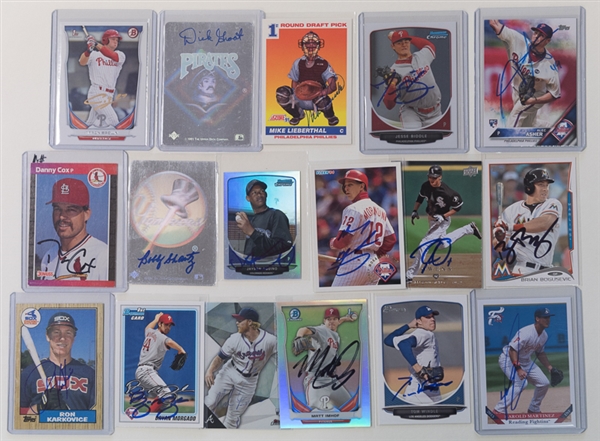 Lot Of 240 Baseball In Person Signed Cards & Stickers w. Dick Groat