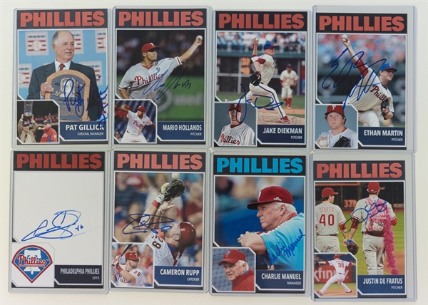 Lot Of 30 Phillies Signed 4 x 6 Photos w. Pat Gillick