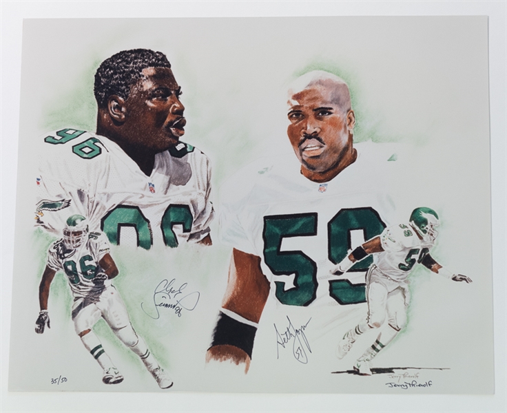 Lot Of 3 Eagles Signed 16 x 20 Prints w. Walker