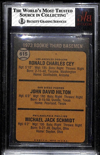 1973 Topps Cey/Schmidt Rookie Card - BVG 5