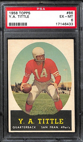 Lot of 5 Football Stars 1957-1961 Topps Cards - PSA - w. Bobby Layne