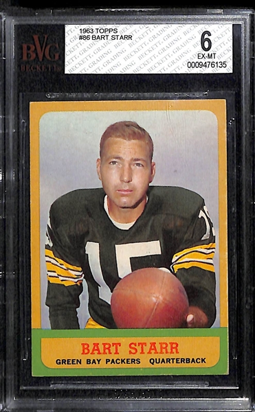 Lot of 2 - 1963 Topps #86 Bart Starr - BVG 6 & 5.5