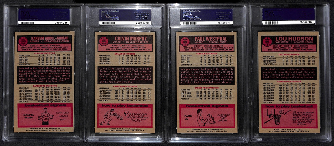 Lot of 12 1976 Topps Basketball Cards w. Kareem Abdul-Jabbar - All PSA Graded