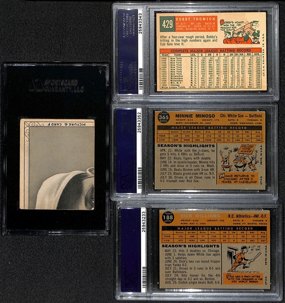 Lot of 17 1935 Goudey 4-in-1 Schuble SGC 55, 7-1959-Topps PSA 9, 1960 Topps