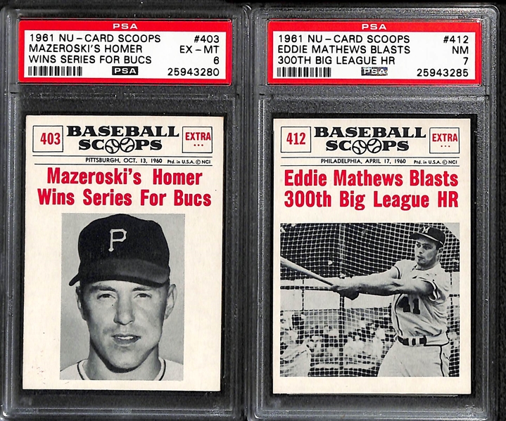 Lot of 17 1961 Nu-Card Scoops - All PSA Graded 5, 6, & 7