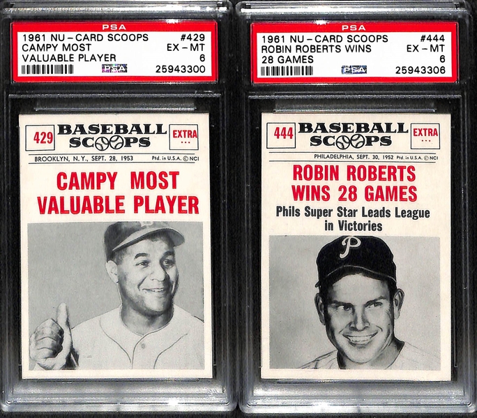 Lot of 17 1961 Nu-Card Scoops - All PSA Graded 5, 6, & 7