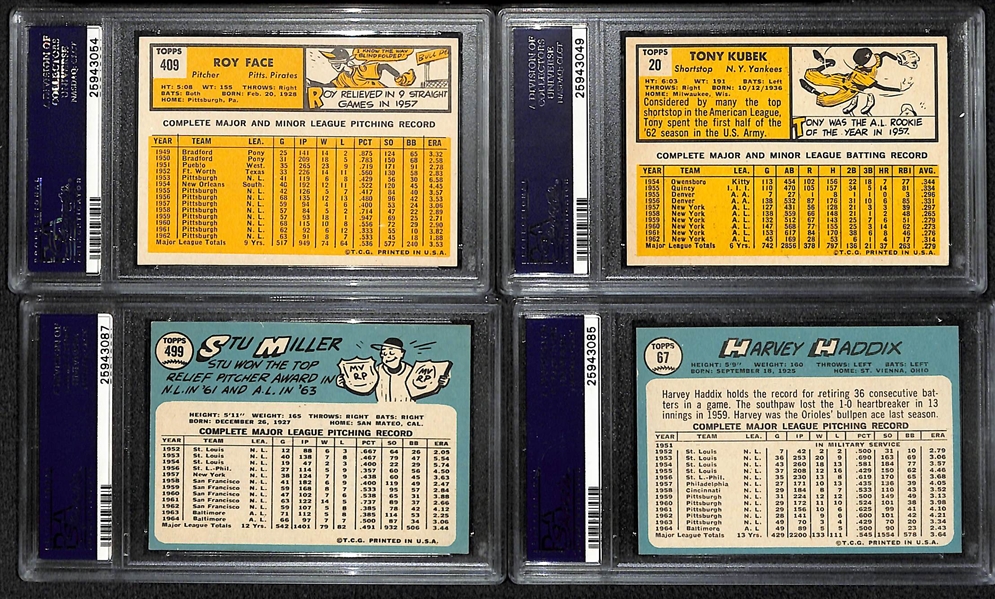 Lot of 8 - 1963 & 16 - 1965 Topps Baseball Cards - All PSA Graded Auth - 8