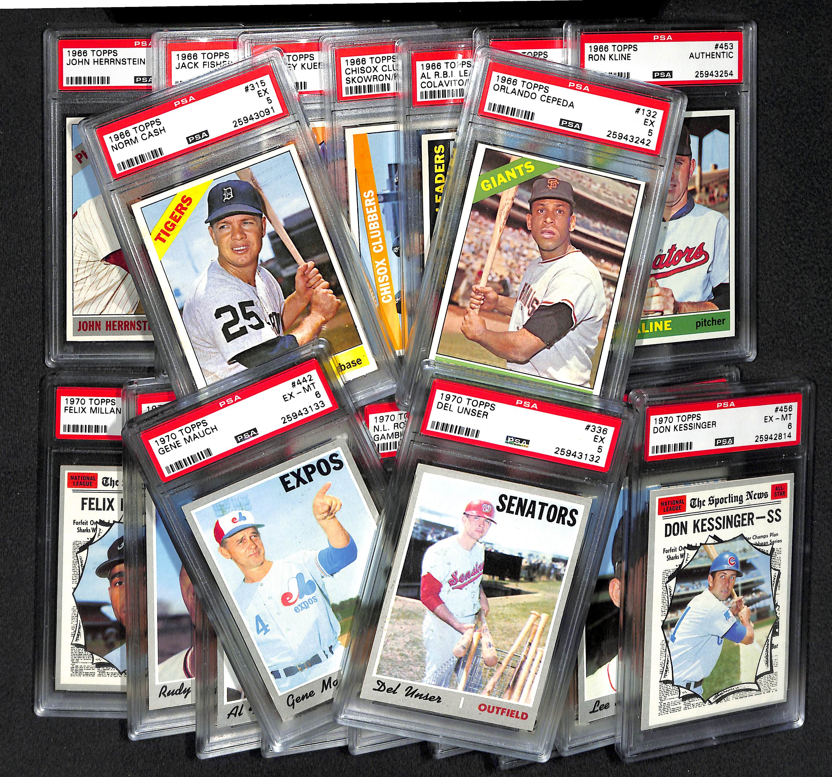 Lot Detail Lot of 9 1966 Topps & 11 1970 Topps Baseball Cards