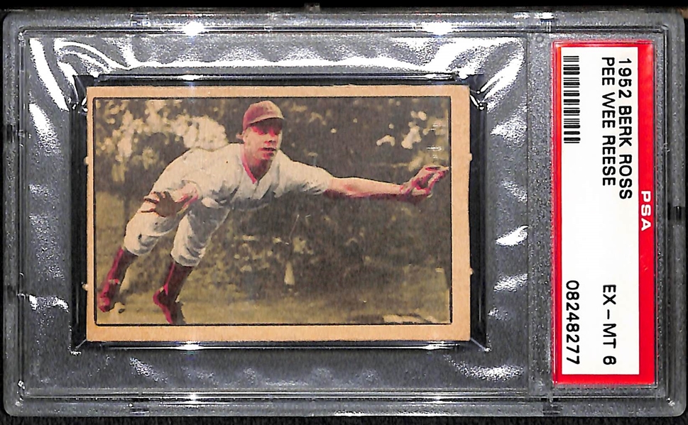 Lot of 2 - 1952 Berk Ross Cards - PeeWee Reese & Red Schoendienst - PSA 6