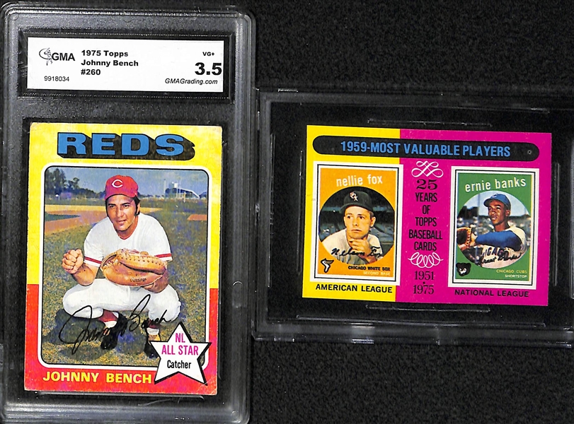 Lot of 10 Topps Baseball Star Graded Cards from 1971-1979 w. Carlton